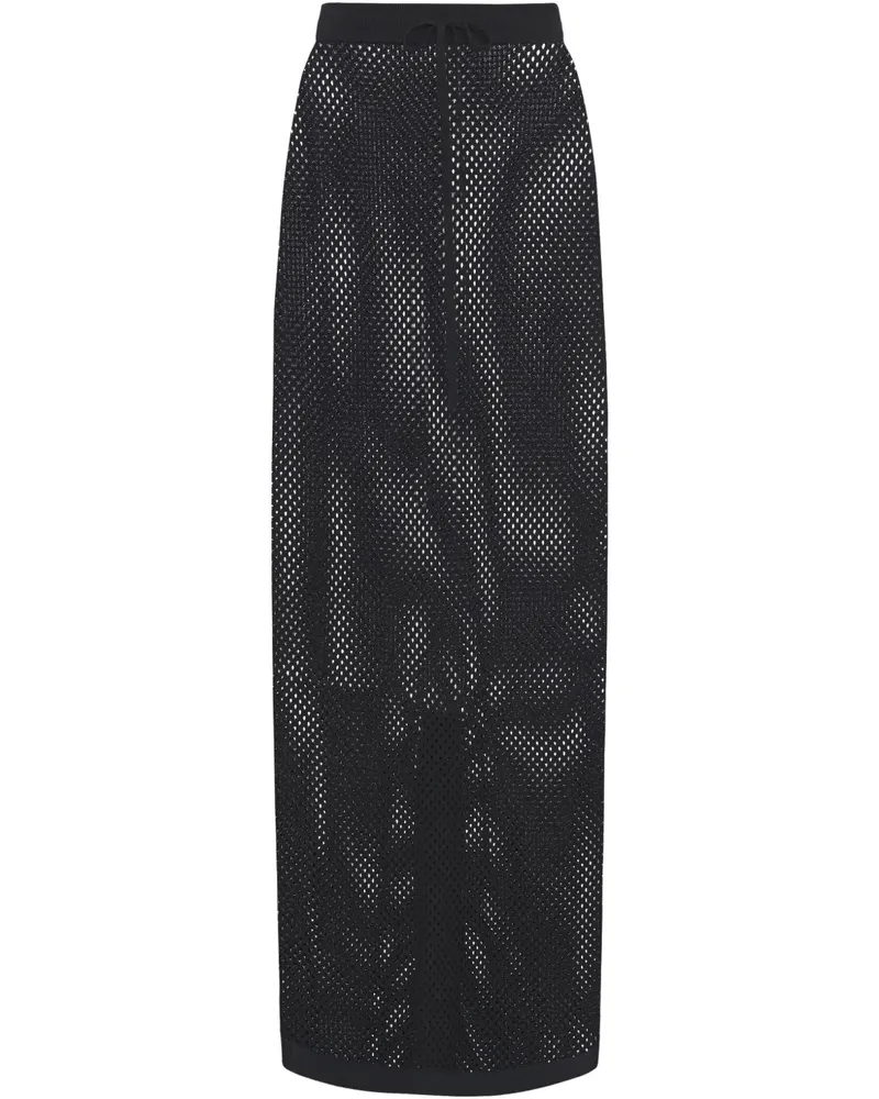 Rosetta Getty Gestrickter Mesh-Rock - Schwarz Schwarz
