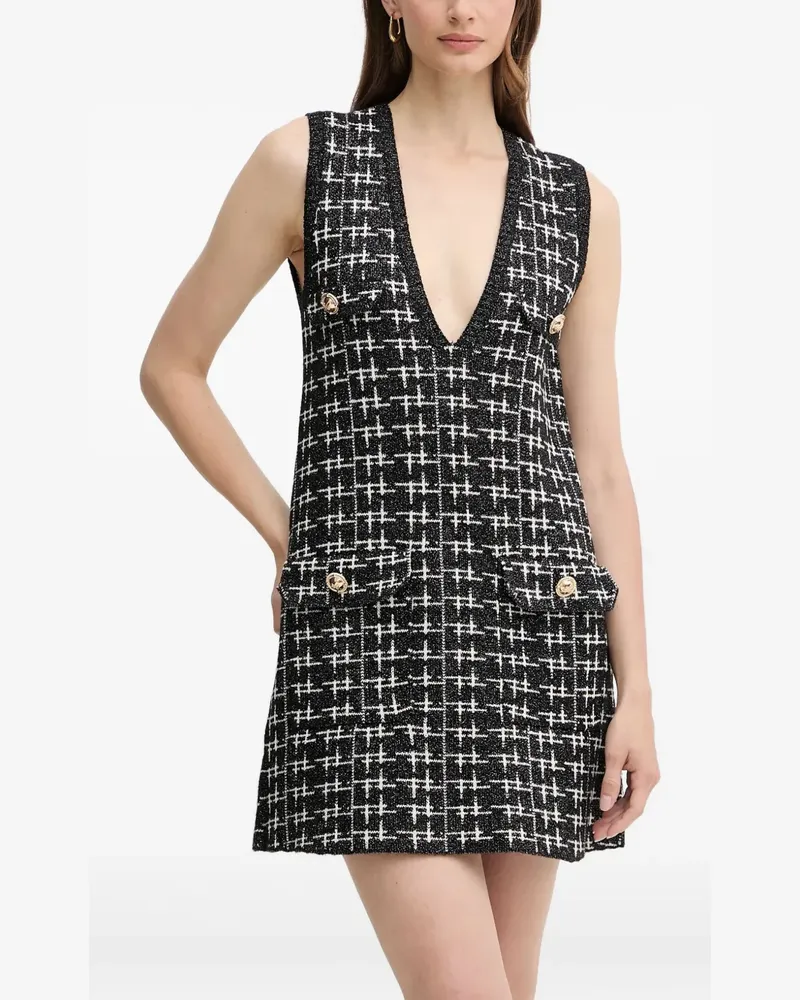 Silvian Heach Minikleid aus Tweed - Schwarz Schwarz