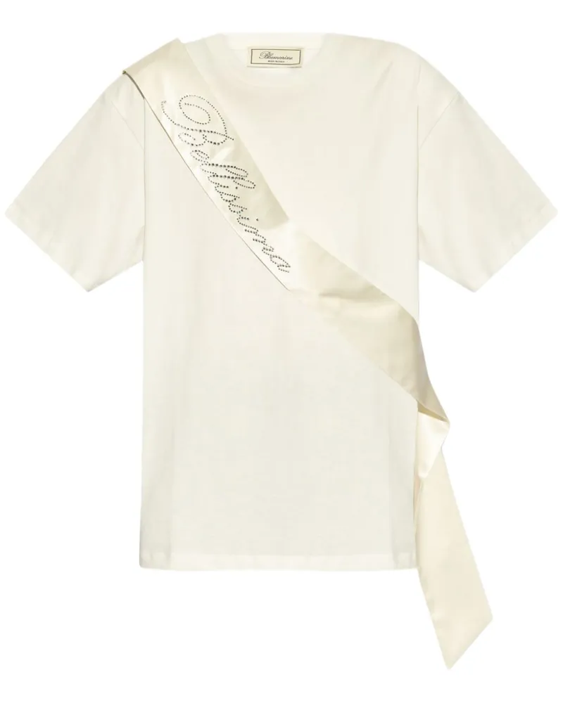 Blumarine T-Shirt mit Logo-Verzierung - Nude Nude