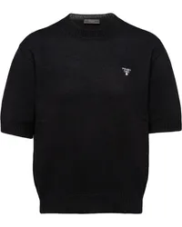 Prada Kurzärmeliger Pullover Schwarz