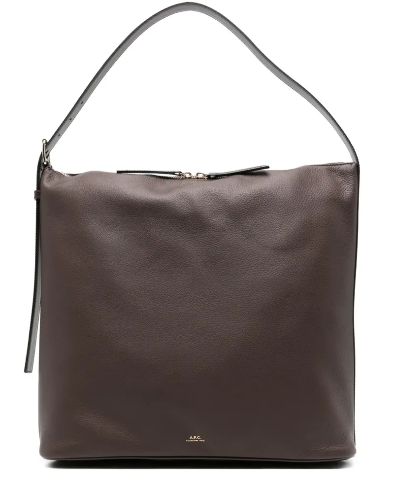 A.P.C. Vera leather tote bag - Braun Braun