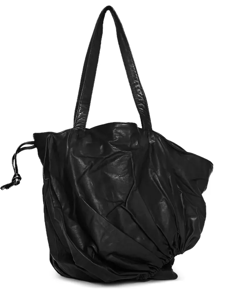 Yohji Yamamoto Geraffte Tote Bag - Schwarz Schwarz