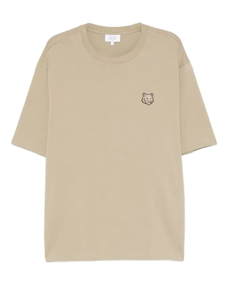 Kitsuné T-Shirt mit Fuchskopf - Nude Nude