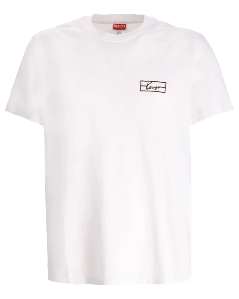Kenzo T-Shirt mit Logo-Stickerei - Weiß Weiß