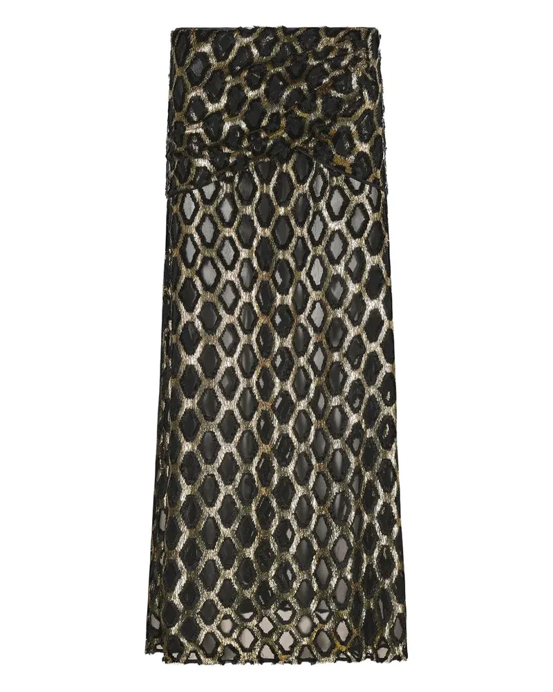Johanna Ortiz PURA LUZ DEVORE MAXI SKIRT - Schwarz Schwarz