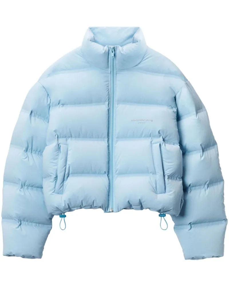 Alexander Wang Cropped-Jacke mit Logo - Blau Blau