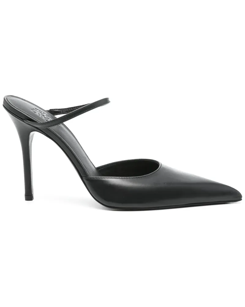 Gia Borghini Point Leat Mules 100mm - Schwarz Schwarz