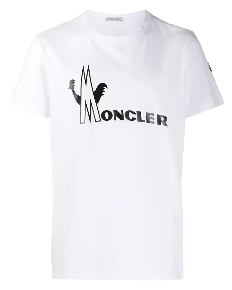 Moncler T-Shirt mit Logo-Print - Weiß Weiß