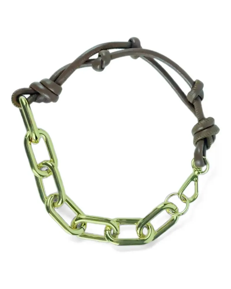 PLAN C leather-rope chain necklace - Braun Braun
