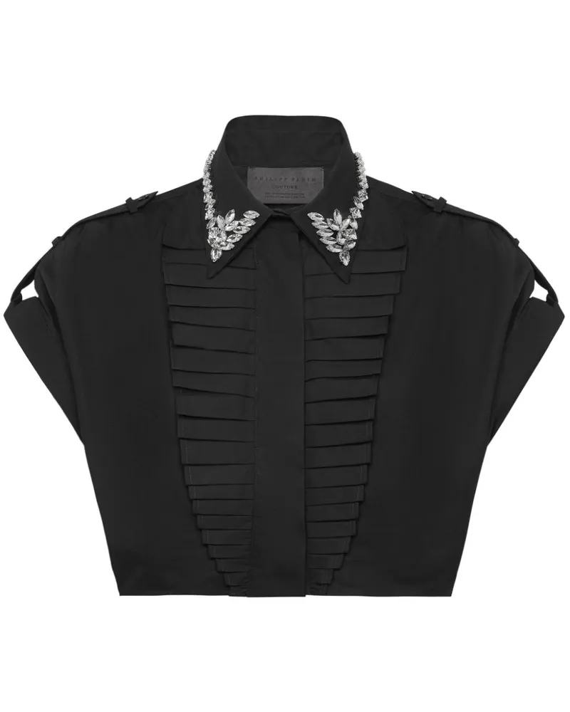 Philipp Plein Voulant Cropped-Hemd - Schwarz Schwarz