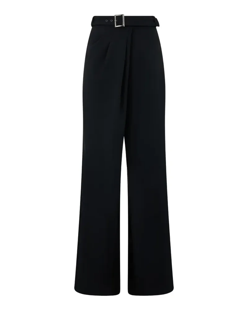 Alberta Ferretti Gerade Bundfaltenhose mit Gürtel - Schwarz Schwarz
