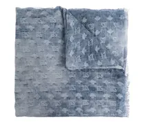 Gemusterter Schal mit Fransen - Blau