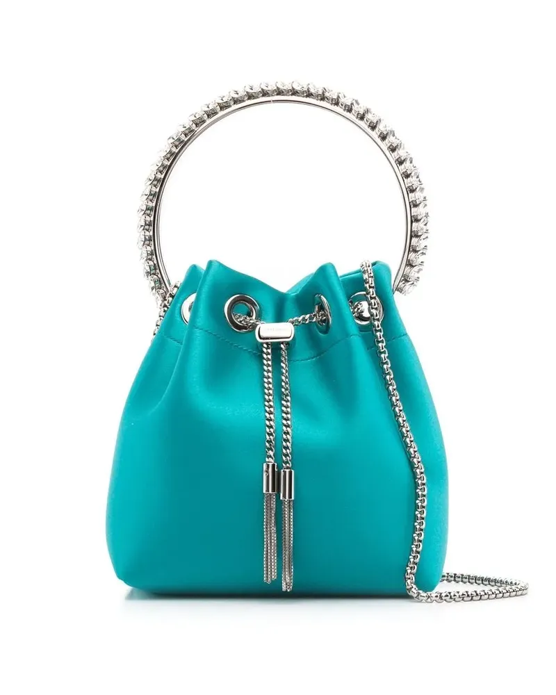 Jimmy Choo Bon Bon Schultertasche mit Kristallen - Grün Grün