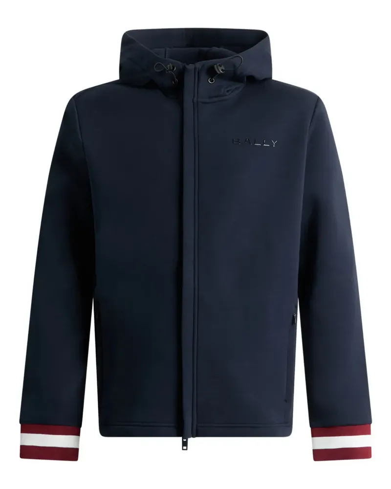 Bally Gestreifter Hoodie mit Reißverschluss - Blau Blau