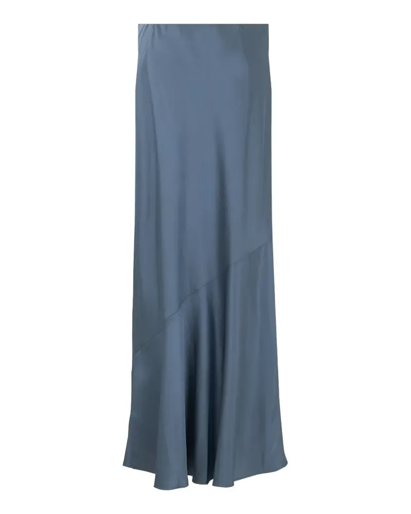Vince satin-finish asymmetric-seam skirt - Blau Blau