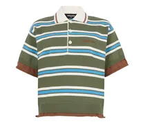 Gestreiftes Poloshirt - Grün