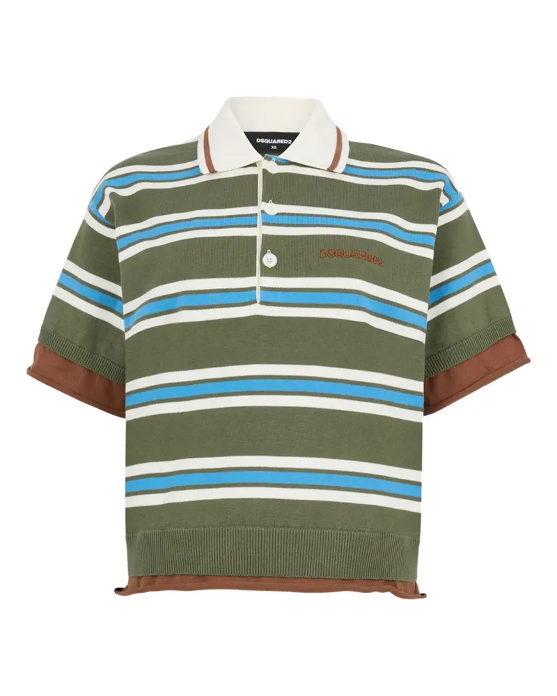 Dsquared2 Gestreiftes Poloshirt - Grün Grün