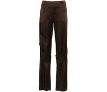 Satinhose mit weitem Bein - Braun