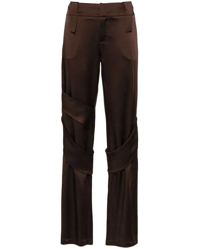 Blumarine Satinhose mit weitem Bein - Braun Braun