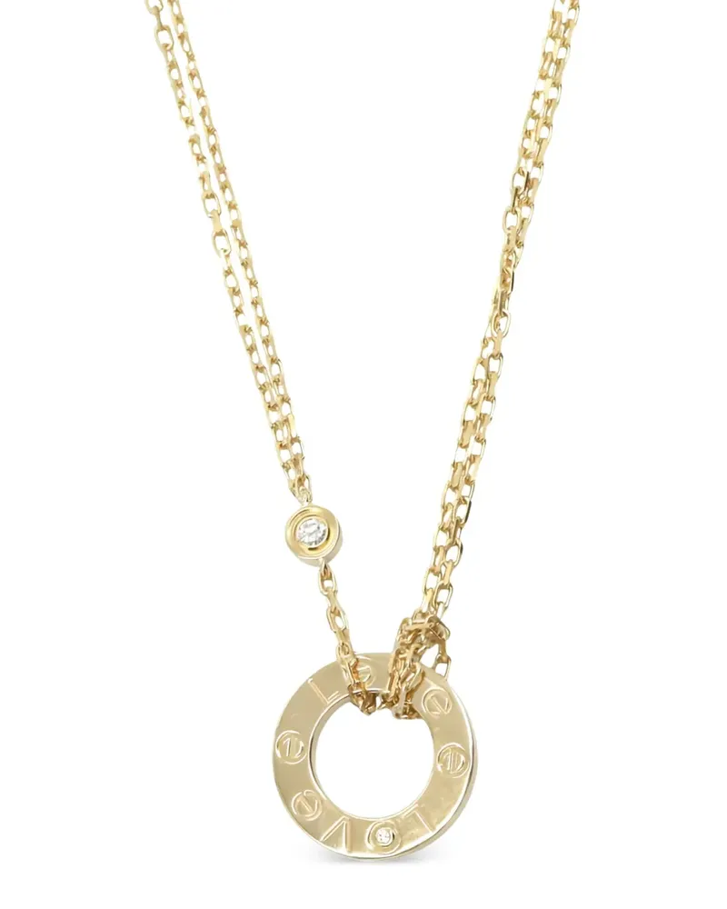 Cartier 18K yellow gold diamond Love Circle necklace Gold