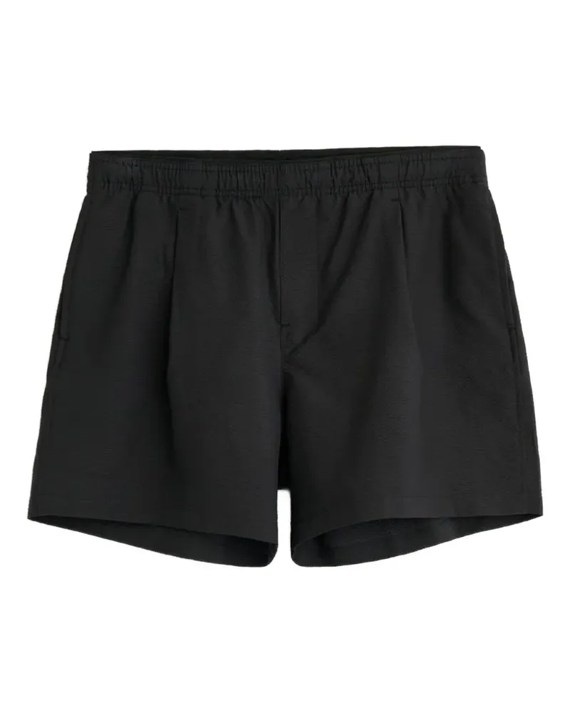Our Legacy Seersucker Shorts mit Falten - Schwarz Schwarz