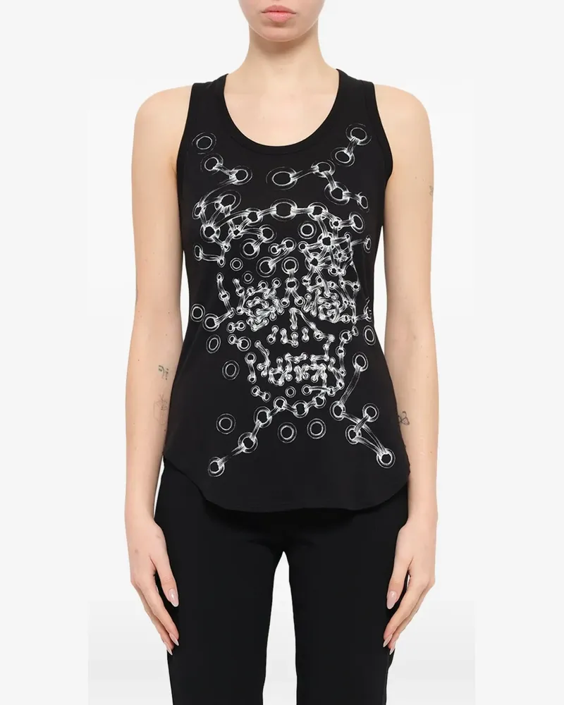 Alexander McQueen Tanktop mit Ösen-Print - Schwarz Schwarz