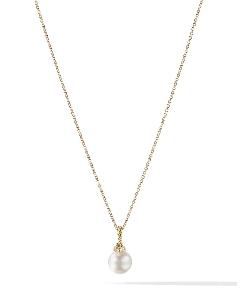 David Yurman 18kt Solari Gelbgoldhalskette mit Perlen und Diamant Gold