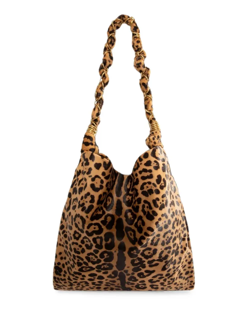 Saint Laurent Mittelgroße Handtasche mit Leopardenprint - Braun Braun