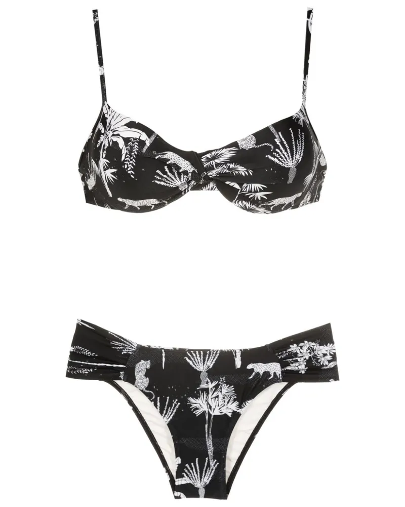 Lygia & Nanny Bikini mit grafischem Print - Schwarz Schwarz
