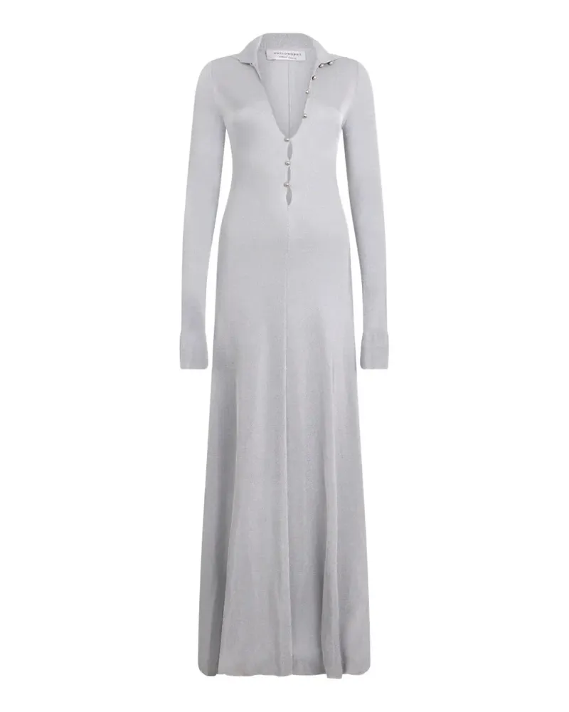 Philosophy Di Lorenzo Serafini button-fastening V-neck maxi dress - Grau Grau
