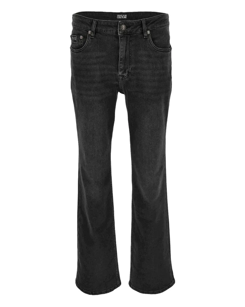 Versace Jeans Jeans mit Logo-Patch - Schwarz Schwarz