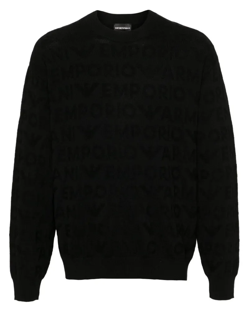 Emporio Armani Pullover mit Ziernähten - Schwarz Schwarz