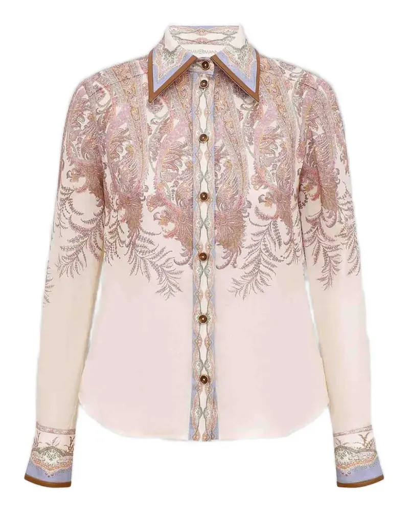 Zimmermann Alchemy paisley-print ramie shirt - Nude Nude