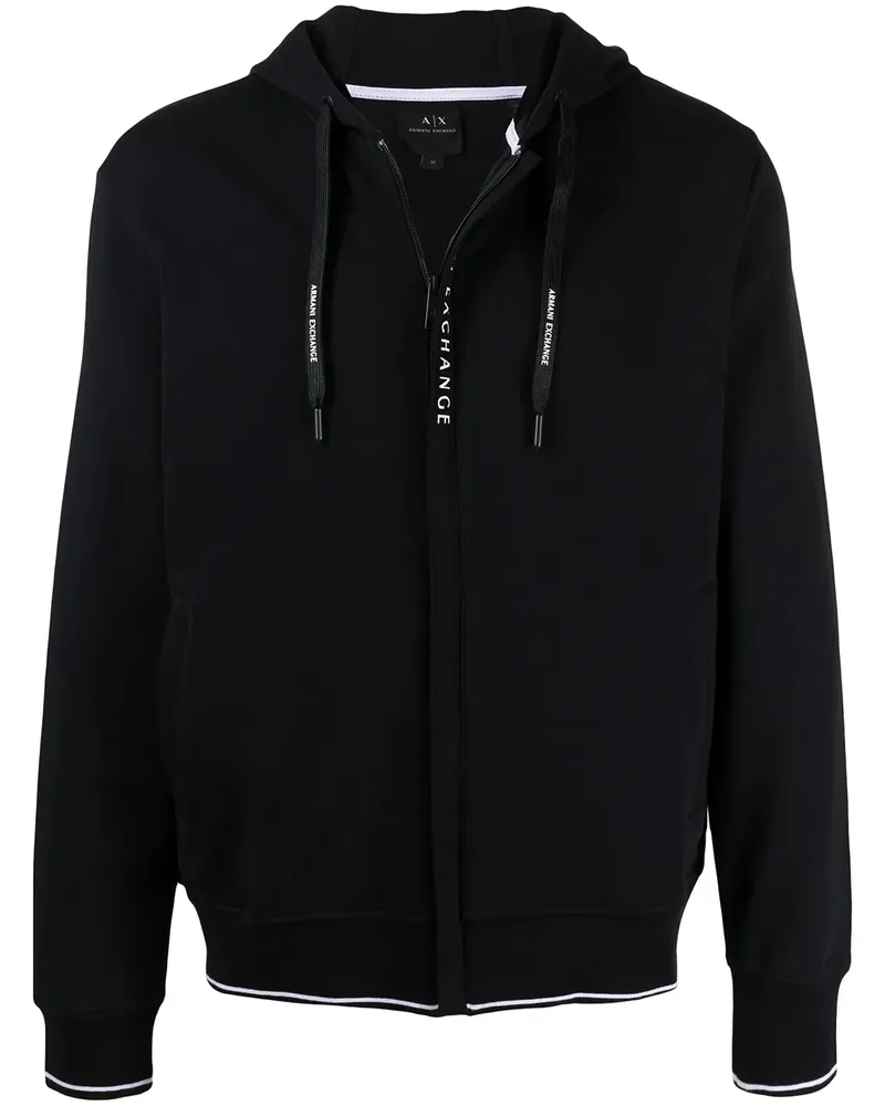 Armani Exchange Kapuzenjacke mit Logo-Print - Blau Blau