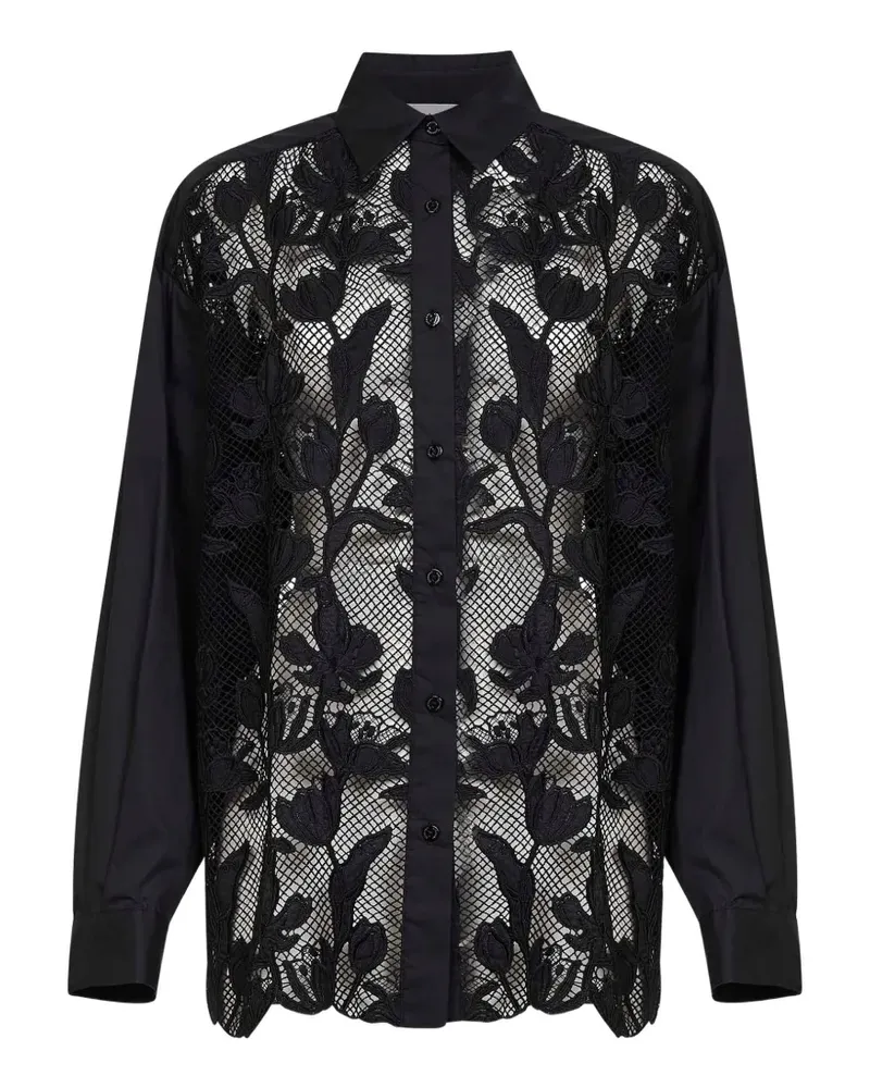 Ermanno Scervino floral-motif shirt - Schwarz Schwarz