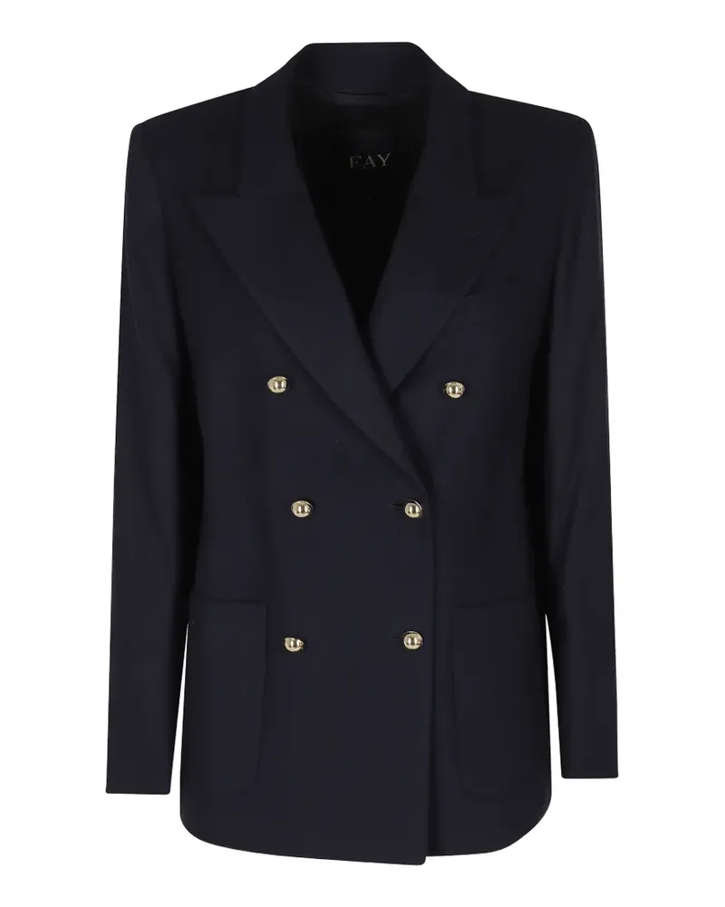 Fay Doppelreihiger Blazer - Blau Blau