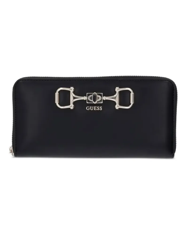Guess Janie Portemonnaie mit Horsebit-Detail - Schwarz Schwarz