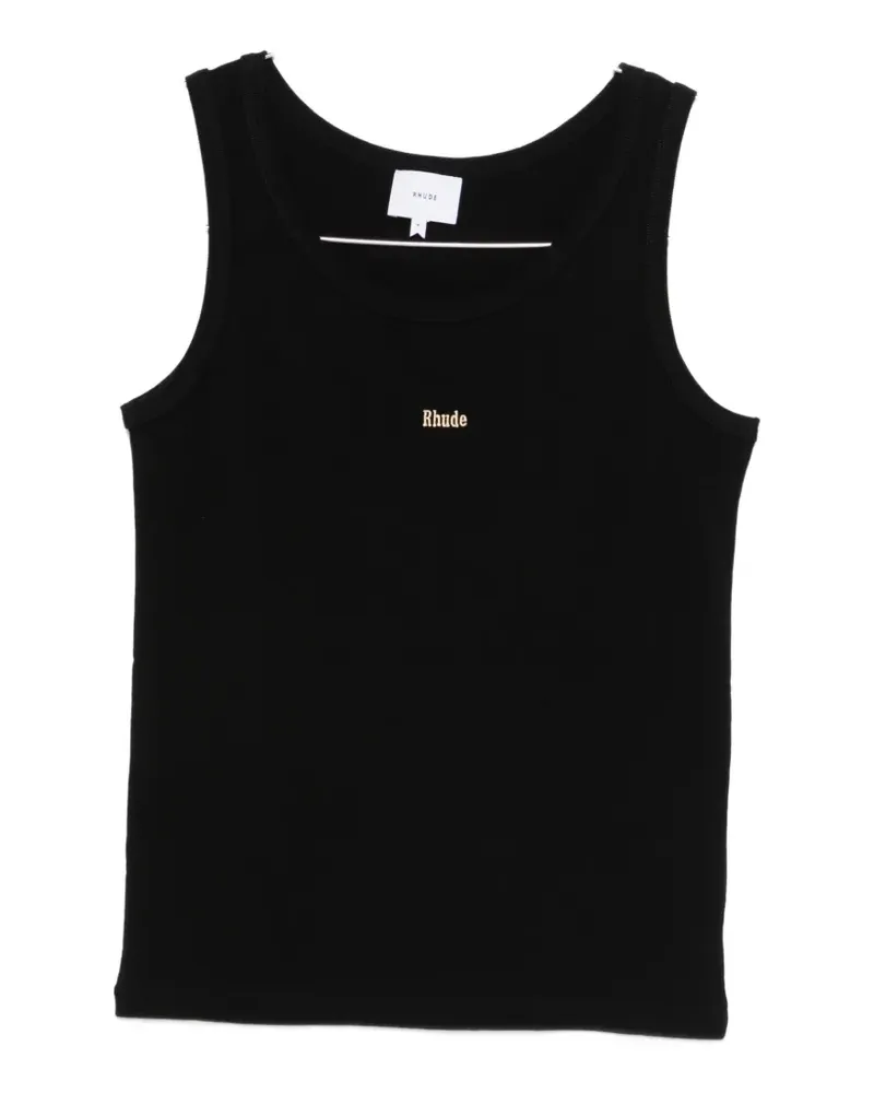 RHUDE logo-embroidered tank top - Schwarz Schwarz