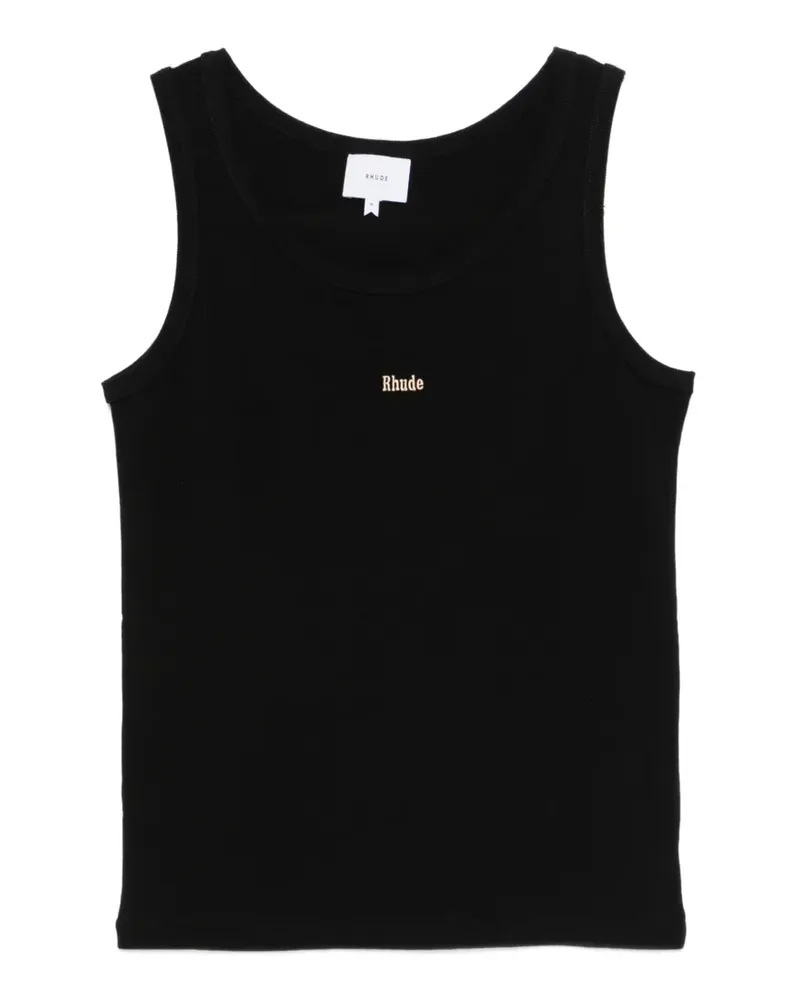 RHUDE logo-embroidered tank top - Schwarz Schwarz
