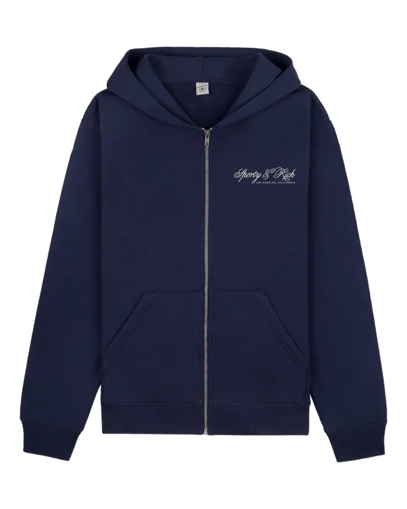 SPORTY & RICH International zip hooded hoodie - Blau Blau
