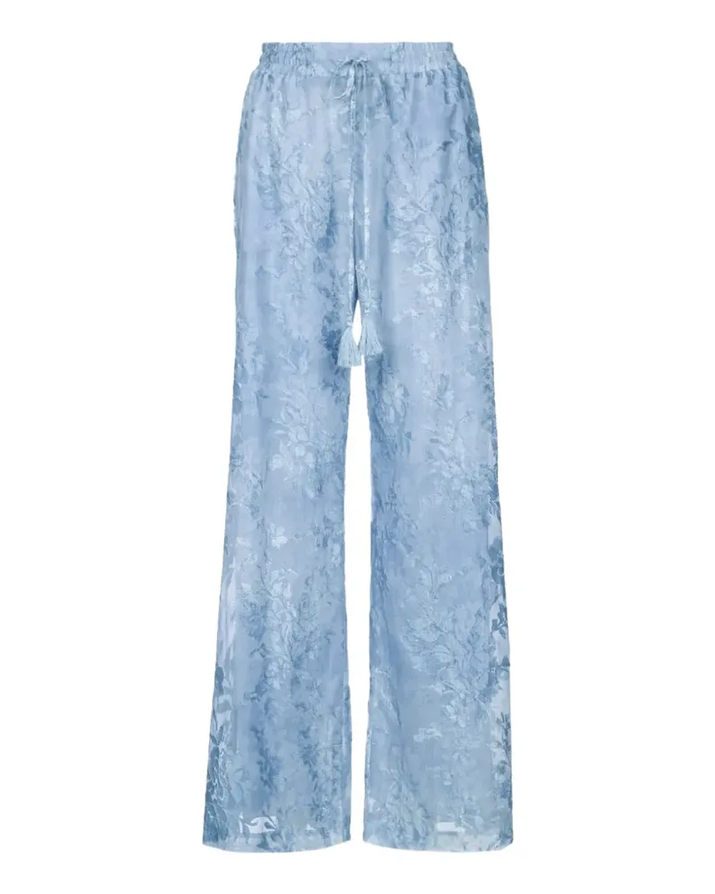 Ermanno Scervino patterned-jacquard trousers - Blau Blau