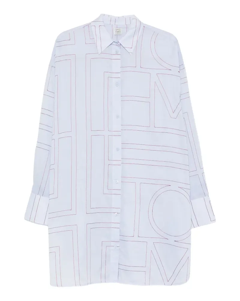 Totême Besticktes Oversized-Hemd - Blau Blau