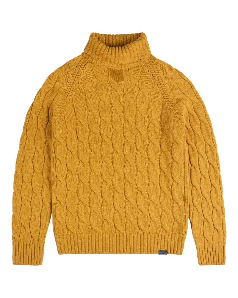 Fay cable knit roll-neck sweater - Gelb Gelb