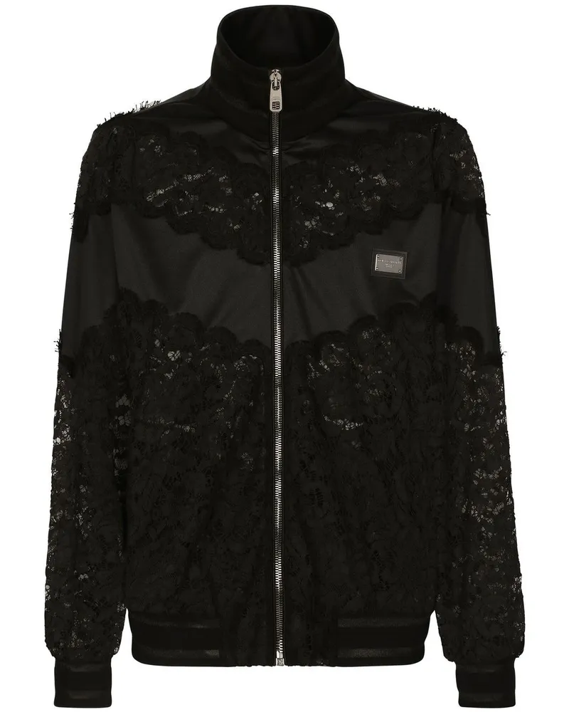 Dolce & Gabbana Sweatshirt mit Cordonetto-Spitze - Schwarz Schwarz