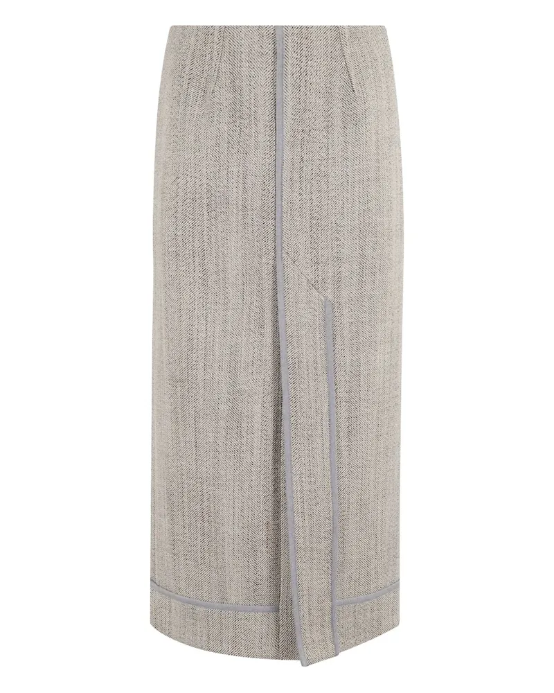 TELA Rock mit Tweed-Saum - Grau Grau