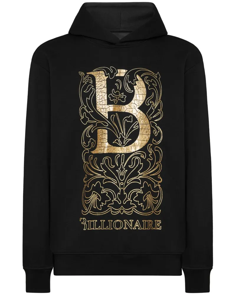 Billionaire Hoodie mit Logo-Print Schwarz