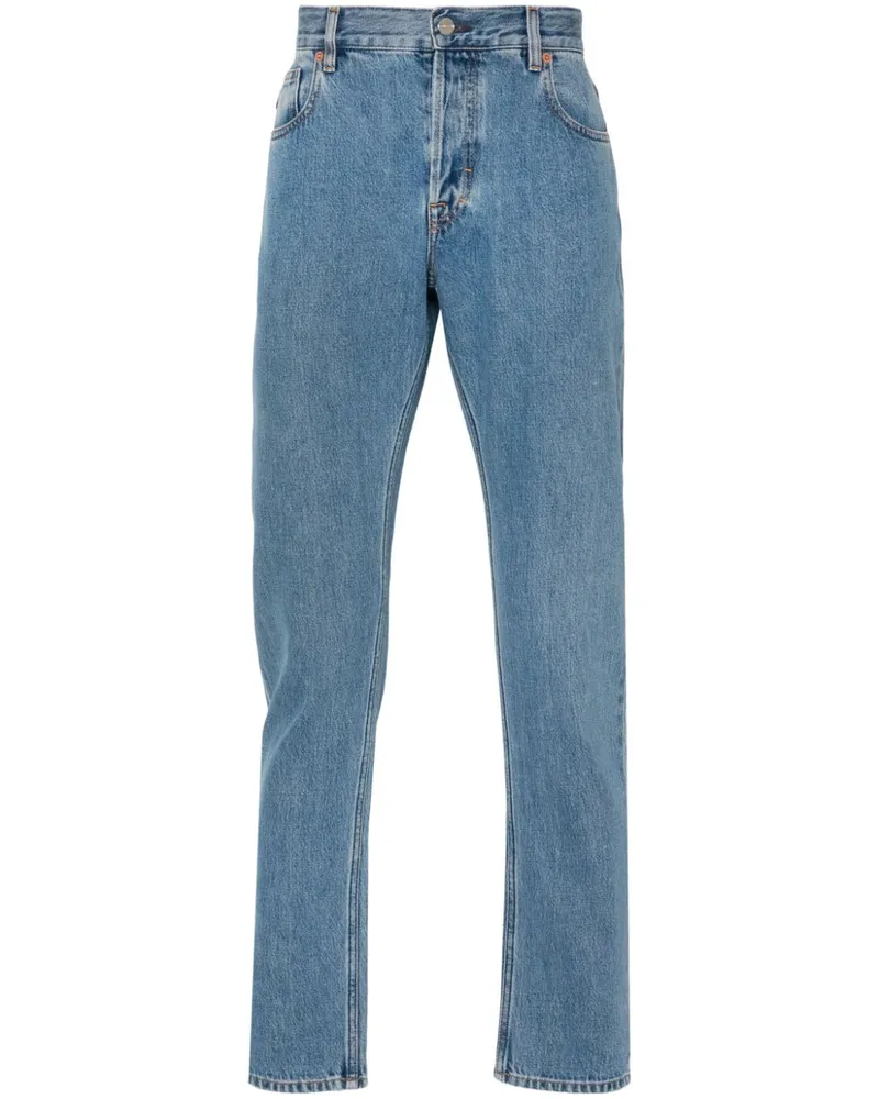 Gucci Tapered-Jeans mit Webstreifen - Blau Blau