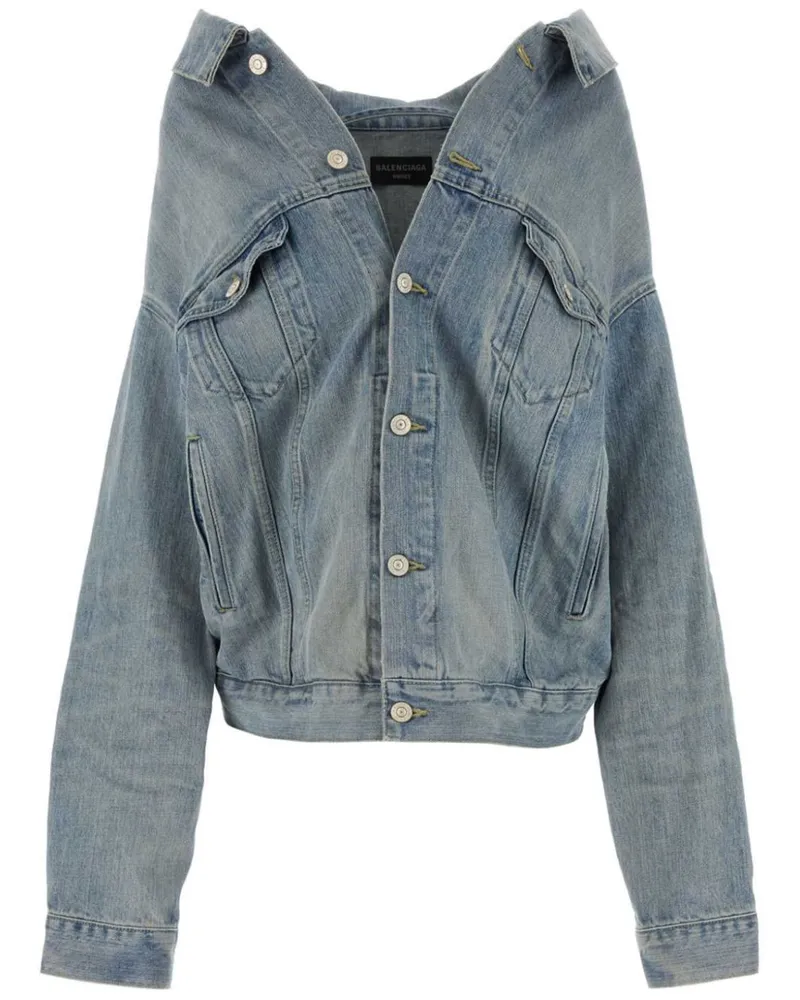 Balenciaga Jeansjacke mit tiefen Schultern - Blau Blau