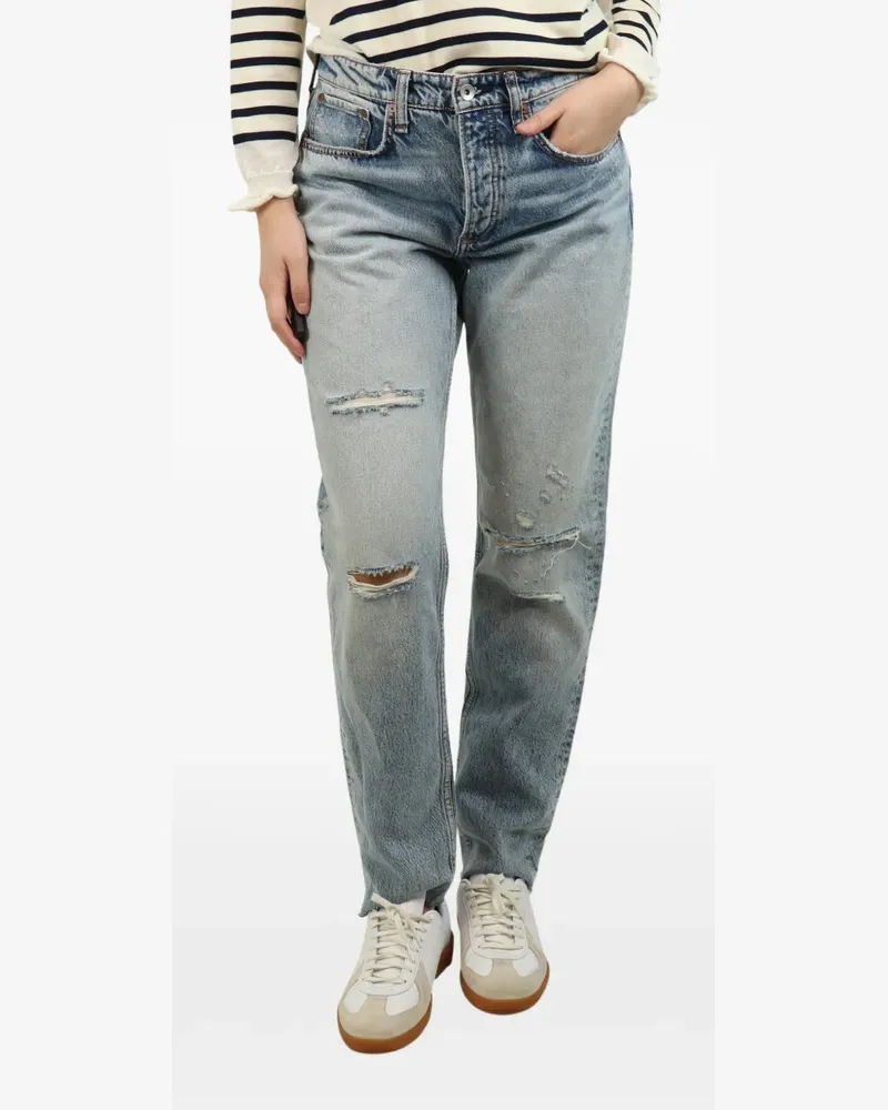 Rag & Bone Gerade Rosa Distressed-Jeans - Blau Blau