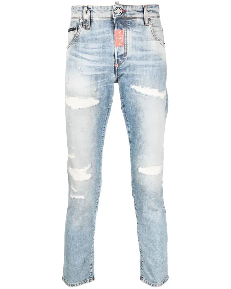 Philipp Plein Skinny-Jeans im Distressed-Look - Blau Blau
